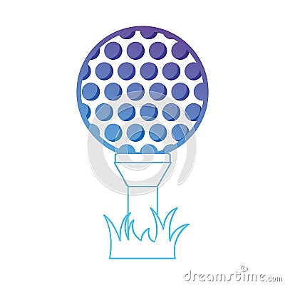Line ball object to play golf Vector Illustration