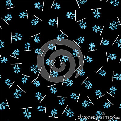 Line Bare tree icon isolated seamless pattern on black background. Vector Vector Illustration