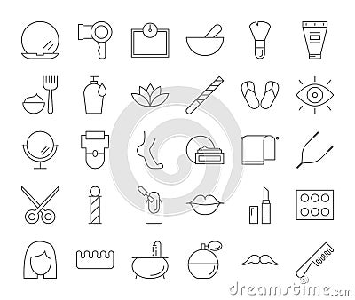 Beauty icons set. Vector Illustration