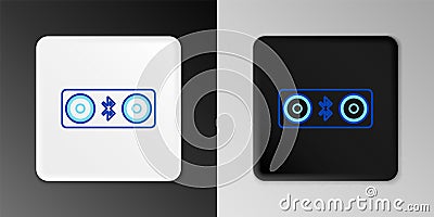 Line Bluetooth connected icon isolated on grey background. Colorful outline concept. Vector Vector Illustration
