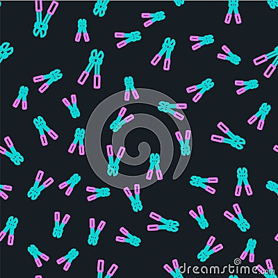 Line Bolt cutter icon isolated seamless pattern on black background. Scissors for reinforcement bars tool. Vector Vector Illustration