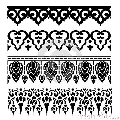 Line border pattern Asian traditional art Design Vector, Thai traditional design Lai Thai pattern Vector Illustration