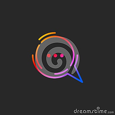 Line bubble icon, linear sms logo, outline chat symbol Vector Illustration