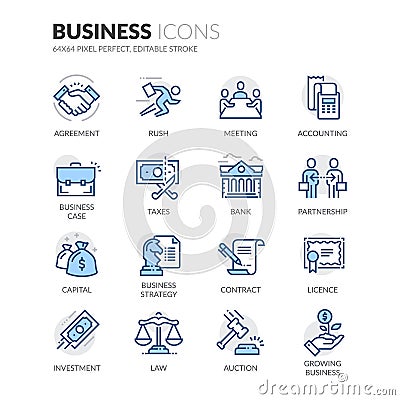 Line Business Icons Vector Illustration