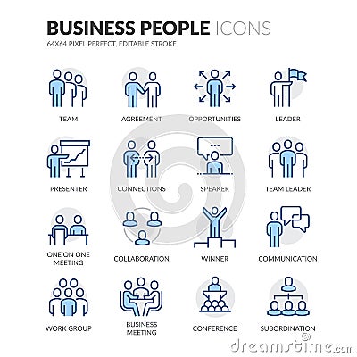 Line Business People Icons Vector Illustration