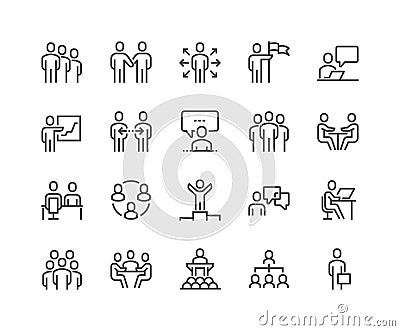 Line Business People Icons Vector Illustration