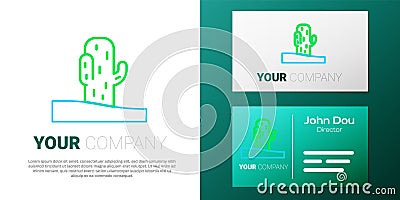 Line Cactus icon isolated on white background. Colorful outline concept. Vector Vector Illustration