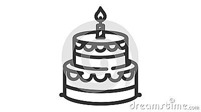 Line cake Icon isolated on white background Vector Illustration