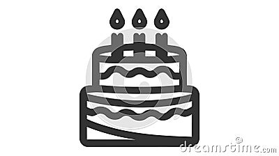 Line cake icon on white background Vector Illustration