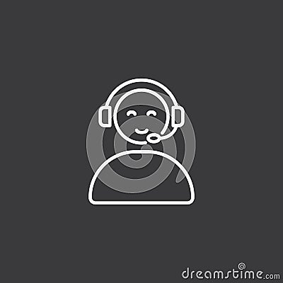 Line call center operator icon, online support Stock Photo