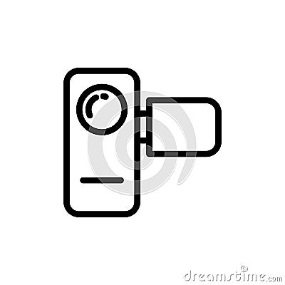 line camera icon on white background Stock Photo