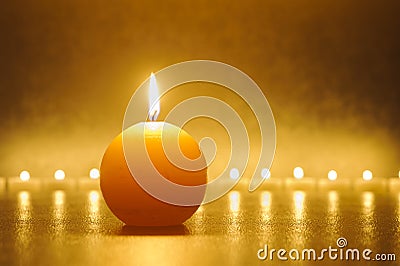 Line of candle lights Stock Photo