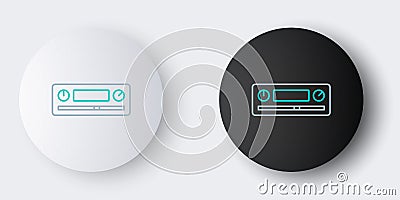 Line Car Audio icon isolated on grey background. Fm radio car audio icon. Colorful outline concept. Vector Vector Illustration