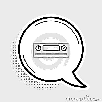 Line Car Audio icon isolated on grey background. Fm radio car audio icon. Colorful outline concept. Vector Vector Illustration