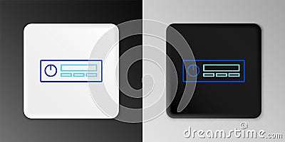 Line Car Audio icon isolated on grey background. Fm radio car audio icon. Colorful outline concept. Vector Vector Illustration