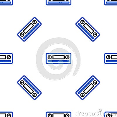 Line Car Audio icon isolated seamless pattern on white background. Fm radio car audio icon. Colorful outline concept Vector Illustration