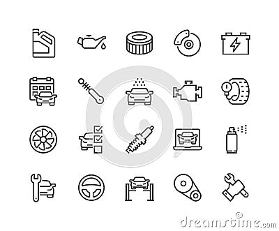 Line Car Service Icons Vector Illustration