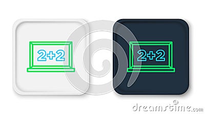 Line Chalkboard icon isolated on white background. School Blackboard sign. Colorful outline concept. Vector Stock Photo