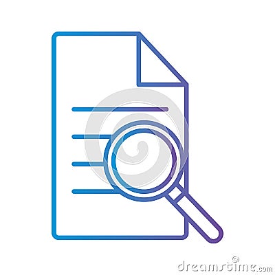 Line chart in lupe gradient style icon vector design Vector Illustration