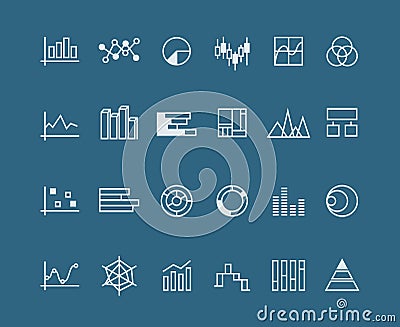 Line charts, vector diagrams set Vector Illustration