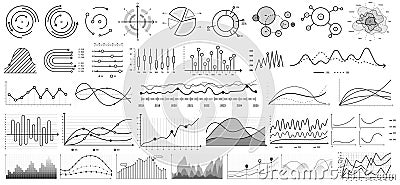 Line charts. vector set. Illustration business chart and graph Vector Illustration