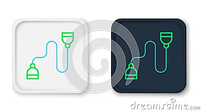 Line Chest expander icon isolated on white background. Colorful outline concept. Vector Stock Photo