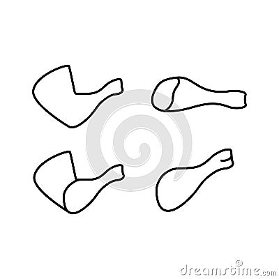 Line chicken legs black icons on white background Stock Photo