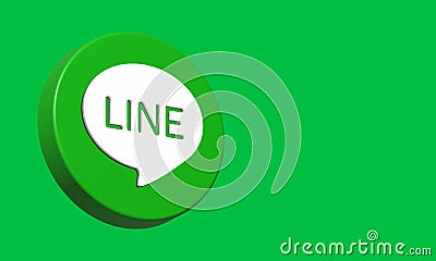 Line Circle Button Icon 3D. Elegant Template Blank Space Editorial Stock Photo