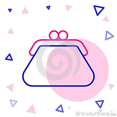 Line Clutch bag icon isolated on white background. Women clutch purse. Colorful outline concept. Vector Illustration Vector Illustration