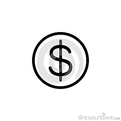 line coins icon on white background Stock Photo