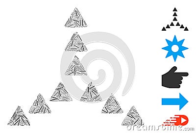 Line Collage Outside Direction Triangles Stock Photo