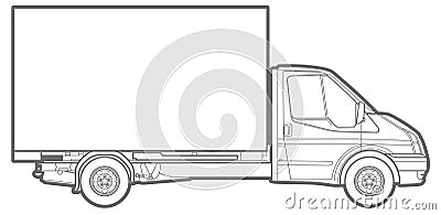Line commercial truck Cartoon Illustration