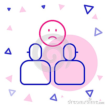 Line Complicated relationship icon isolated on white background. Bad communication. Colleague complicated relationship Stock Photo