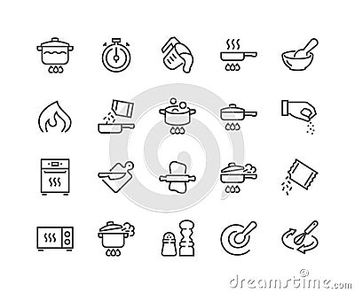 Line Cooking Icons Vector Illustration