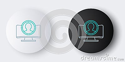 Line Create account screen icon isolated on grey background. Colorful outline concept. Vector Vector Illustration