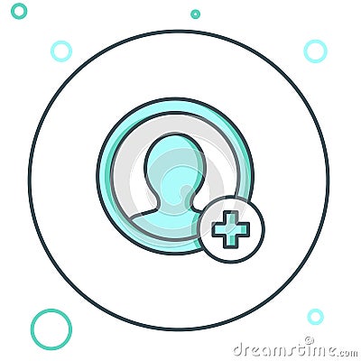 Line Create account screen icon isolated on white background. Colorful outline concept. Vector Vector Illustration