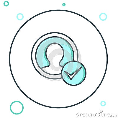 Line Create account screen icon isolated on white background. Colorful outline concept. Vector Stock Photo