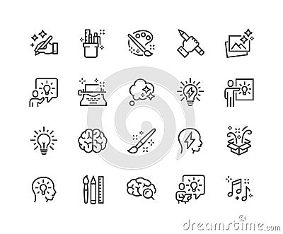 Line Creativity Icons Vector Illustration