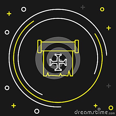 Line Crusade icon isolated on black background. Colorful outline concept. Vector Vector Illustration