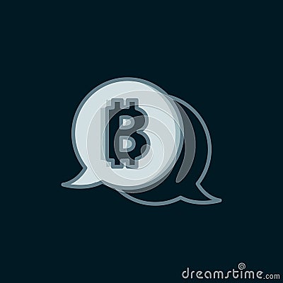 Line Cryptocurrency coin Bitcoin icon isolated on black background. Physical bit coin. Blockchain based secure crypto Stock Photo