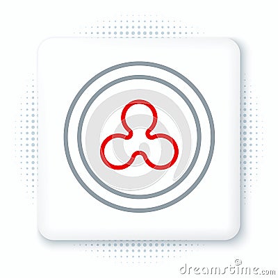 Line Cryptocurrency coin Ripple XRP icon isolated on white background. Altcoin symbol. Blockchain based secure crypto Vector Illustration