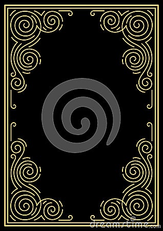 Line curl frame. Modern decorative linear background. Vector Illustration