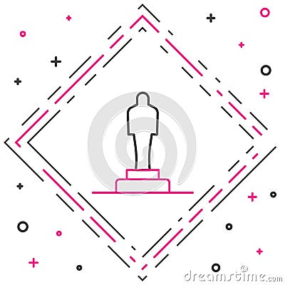 Line 3D printer model icon isolated on white background. 3d printing. Colorful outline concept. Vector Vector Illustration