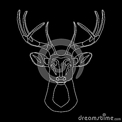 Line deer Vector Illustration