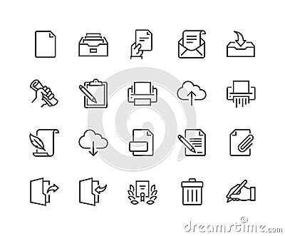 Line Document Icons Vector Illustration