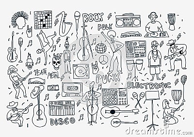 Line doodle music Vector Illustration