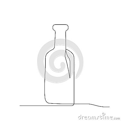 Line Drawing Art Bottle Vector Illustration