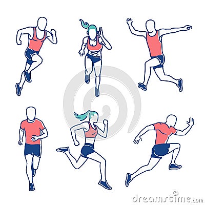 Line Drawing Runner Logo Icon Stock Photo
