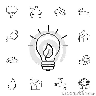 Line- eco energy concept icon. Simple element illustration. Line- eco energy concept symbol design from Ecology collection set. Ca Cartoon Illustration