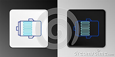 Line Electric engine icon isolated on grey background. Car alternator. Colorful outline concept. Vector Vector Illustration